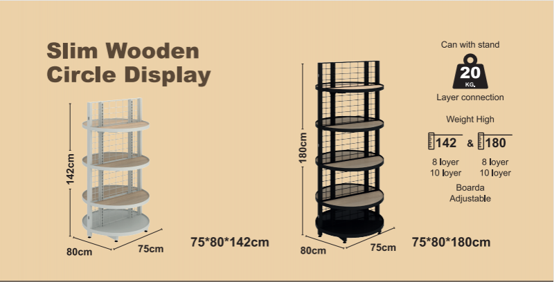 Pantalla de círculo de madera Slim